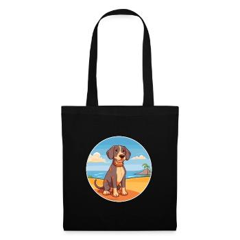 Tosa Hund Rasse Cartoon Kawaii Clipart Aquarell - Stoffbeutel - Schwarz - Vorne
