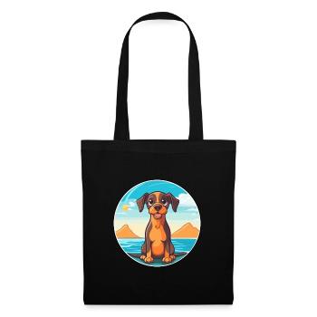 Ratonero Murciano chien race Cartoon Kawaii Clipart - Sac en tissu - noir - Devant