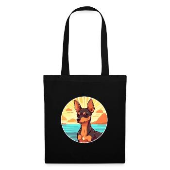 Chien Toy Terrier Russe Race Cartoon Kawaii Chien - Sac en tissu - noir - Devant