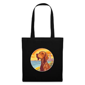 Cheveux durs Vizsla chien race Cartoon Kawaii Clipart - Sac en tissu - noir - Devant