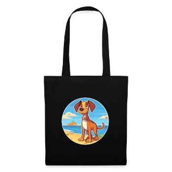 Ratonero Valenciano Race de chien Cartoon Kawaii Dog - Sac en tissu - noir - Devant
