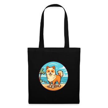 spielzeug deutsch spitz hund rasse cartoon kawaii clipart - Stoffbeutel - Schwarz - Vorne