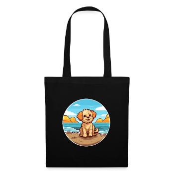 Chien jouet russe race dessin animé Kawaii Clipart chien - Sac en tissu - noir - Devant