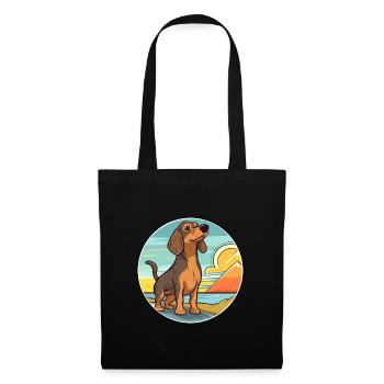 Westphalien Dachsbracke race de chien dessin animé Kawaii - Sac en tissu - noir - Devant