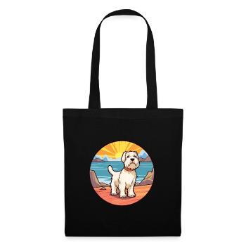 Sealyham Terrier Dog Breed Cartoon Kawaii Clipart - Tote Bag - black - Front