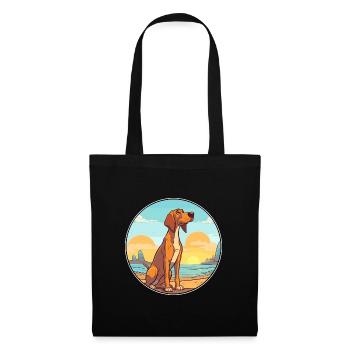 Smaland chien chien race dessin animé Kawaii Clipart chien - Sac en tissu - noir - Devant