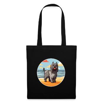 Skye Terrier Hund Rasse Cartoon Kawaii Clipart Hund - Stoffbeutel - Schwarz - Vorne