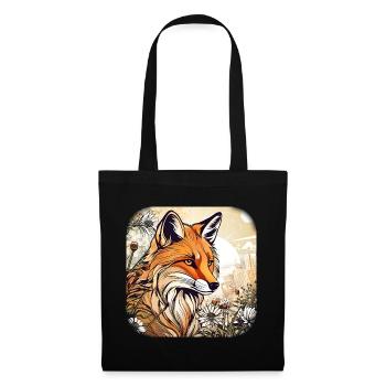 Fox with flowers - Tote Bag - black - Front