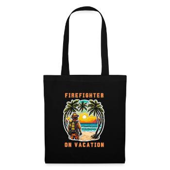 Pompier en vacances - Sac en tissu - noir - Devant