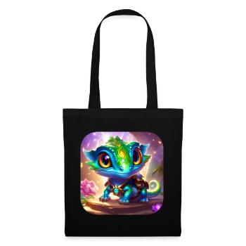 Mignon petit lézard fantastique - Sac en tissu - noir - Devant