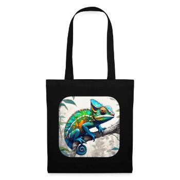 Caméléon camouflage cool - Sac en tissu - noir - Devant