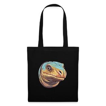 Komodowaran Bunte Aquarell-Karikatur Kawaii A - Stoffbeutel - Schwarz - Vorne