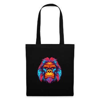 Gorilla Colorful Watercolor Cartoon Kawaii Animal - Tote Bag - black - Front