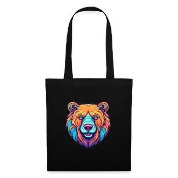 Bear Colorful Watercolor Cartoon Kawaii Animal - Tote Bag - black - Front