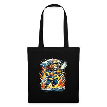 Lion, Firefighter, Firefighter, Flames, Hero - Tote Bag - black - Front