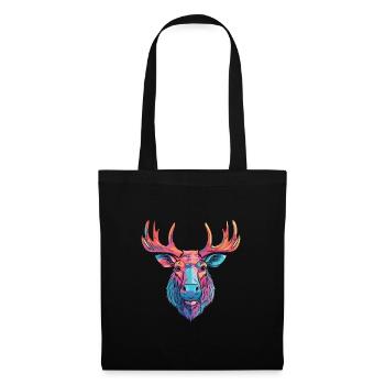 Moose Colorful Watercolor Cartoon Kawaii Animal - Tote Bag - black - Front