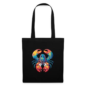 Homard Aquarelle Colorée Dessin Animé Kawaii Animal - Sac en tissu - noir - Devant