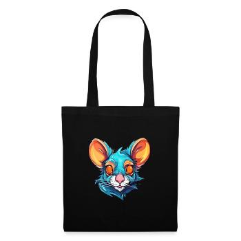 Rat Colorful Watercolor Cartoon Kawaii Animal - Tote Bag - black - Front