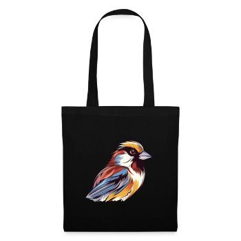 Sparrow Colorful Watercolor Cartoon Kawaii Animal - Tote Bag - black - Front