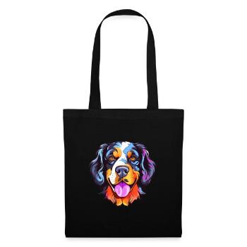 Hund Buntes Aquarell Cartoon Kawaii Tier - Stoffbeutel - Schwarz - Vorne