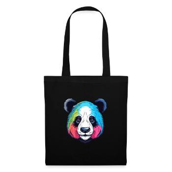 Panda Colorful Watercolor Cartoon Kawaii Animal - Tote Bag - black - Front