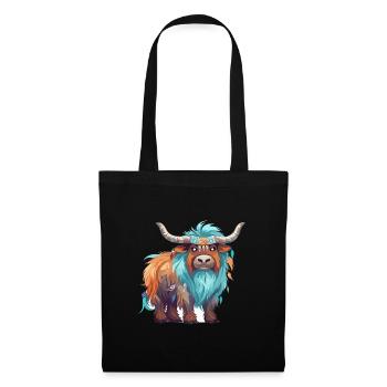 Yak Colorful Watercolor Cartoon Kawaii Animal - Tote Bag - black - Front