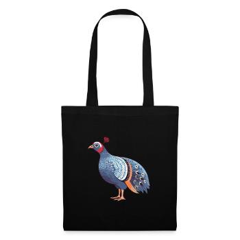 Pintade colorée aquarelle dessin animé Kawaii Ani - Sac en tissu - noir - Devant