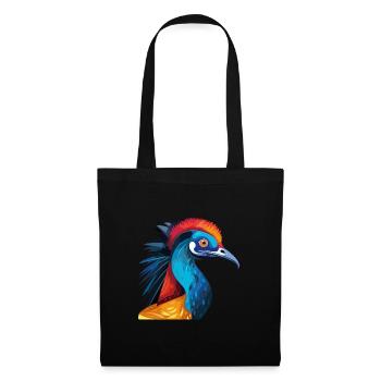 Casoar Aquarelle Colorée Dessin Animé Kawaii Anima - Sac en tissu - noir - Devant