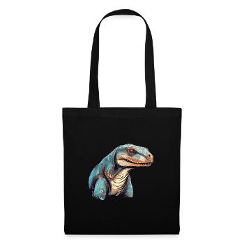 Komodowaran Bunte Aquarell-Karikatur Kawaii A - Stoffbeutel - Schwarz - Vorne