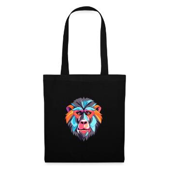 Babouin Aquarelle Colorée Dessin Animé Kawaii Animal - Sac en tissu - noir - Devant
