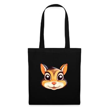 Chipmunk Colorful Watercolor Cartoon Kawaii Animal - Tote Bag - black - Front