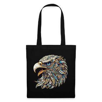 Aigle décoré de Mandalas - Sac en tissu - noir - Devant