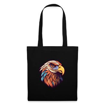 Hawk Colorful Watercolor Cartoon Kawaii Animal - Tote Bag - black - Front