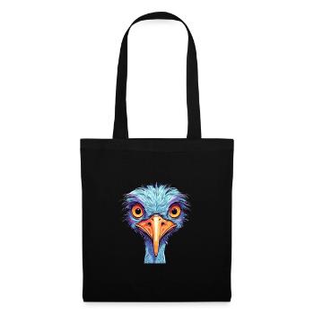Ostrich Colorful Watercolor Cartoon Kawaii Animal - Tote Bag - black - Front
