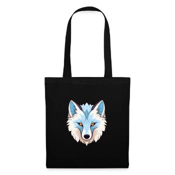 Arktisfuchs Bunte Aquarell-Karikatur Kawaii Anim - Stoffbeutel - Schwarz - Vorne