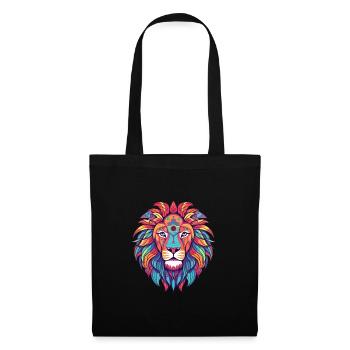 Lion Colorful Watercolor Cartoon Kawaii Animal - Tote Bag - black - Front