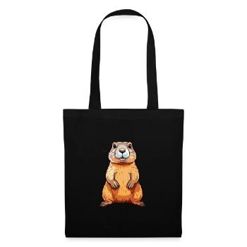 Gopher Colorful Watercolor Cartoon Kawaii Animal - Tote Bag - black - Front