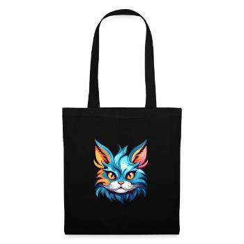 Chaton coloré aquarelle dessin animé kawaii animal - Sac en tissu - noir - Devant