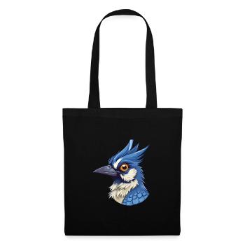 Blue Jay Colorful Watercolor Cartoon Kawaii Animal - Tote Bag - black - Front