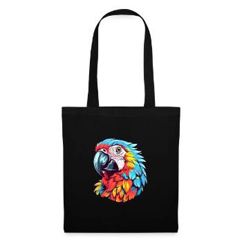 Parrot Colorful Watercolor Cartoon Kawaii Animal - Tote Bag - black - Front