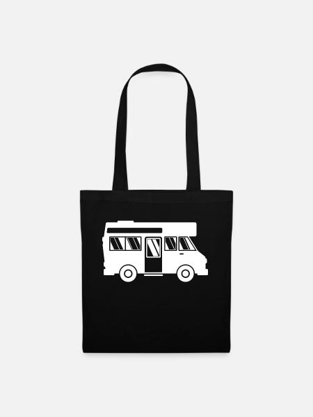 Wohnwagen Wanderlust Wanderer Camping Camper - Stoffbeutel - Schwarz
