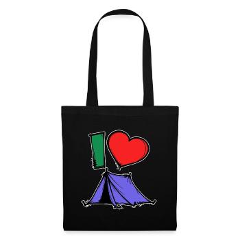Déclaration de camping Randonneur Coeur Wanderlust Tentes - Sac en tissu - noir - Devant