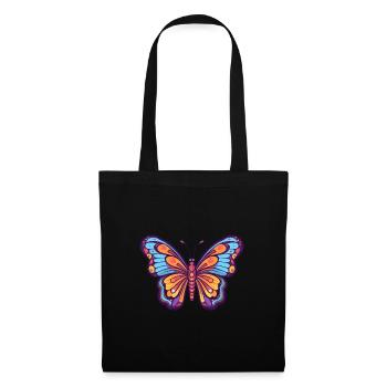 Schmetterling Niedliche Karikatur Kawaii Aquarell Tier Pe - Stoffbeutel - Schwarz - Vorne