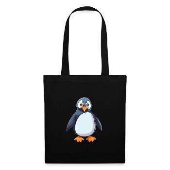 Pinguin Niedliche Karikatur Kawaii Aquarell Tier Haustier - Stoffbeutel - Schwarz - Vorne