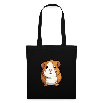 Cochon d’Inde mignon dessin animé kawaii aquarelle Animal P - Sac en tissu - noir - Devant