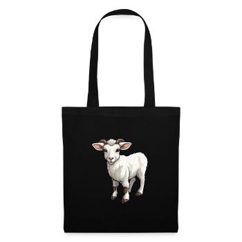 Goat Cute Cartoon Kawaii Watercolor Animal Pet - Tote Bag - black - Front