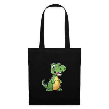 Krokodil Niedliche Karikatur Kawaii Aquarell Tier P - Stoffbeutel - Schwarz - Vorne