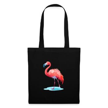 Flamingo Colorful Watercolor Cartoon Kawaii Animal - Tote Bag - black - Front