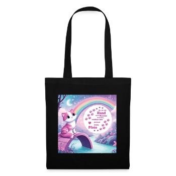 Cat with rainbow - Tote Bag - black - Front
