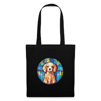 Hund Bunte Karikatur Kawaii Tier - Stoffbeutel - Schwarz - Vorne